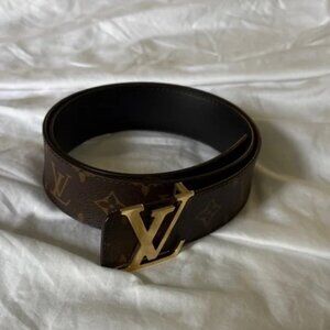 Louis Vuitton Brown Monogram Reversible Belt with Gold Buckle, 85cm